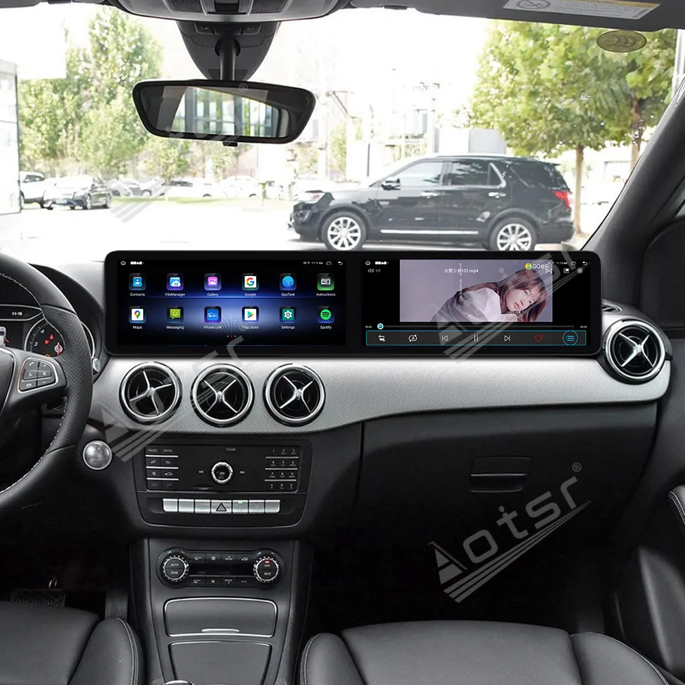 Qualcomm Dual Screen Car Multimedia System Android 13.0 Radio GPS Navigation Carplay for Mercedes-Benz B 2014-2019 12.3+12.3 Inc