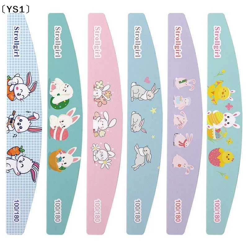 YS15PCS Cute Cartoon Print Double Sided 100 180 Grit Nail Files Smooth Polishing Effect For Home DIY Nail Art Salon Use