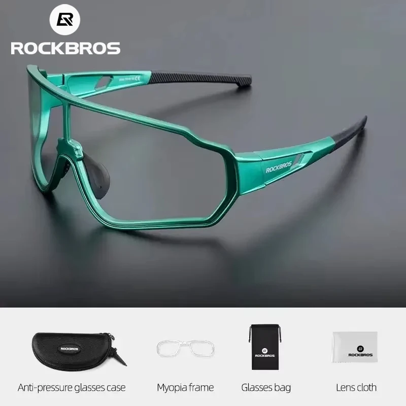 

ROCKBROS Cycling Glasses Men Women Photochromic Outdoor Sport Hiking Eyewear Polarized Sunglasses Inner Frame Bicycle Glasses