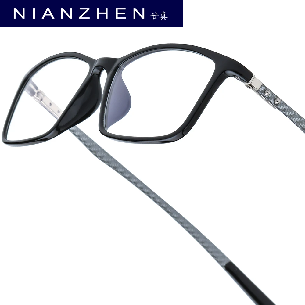 

NIANZHEN TR90 Carbon Fiber Eyeglasses Frame Men Square Brand Design Glasses Women Retro Ultralight-Weight Eyewear Spectacles0017
