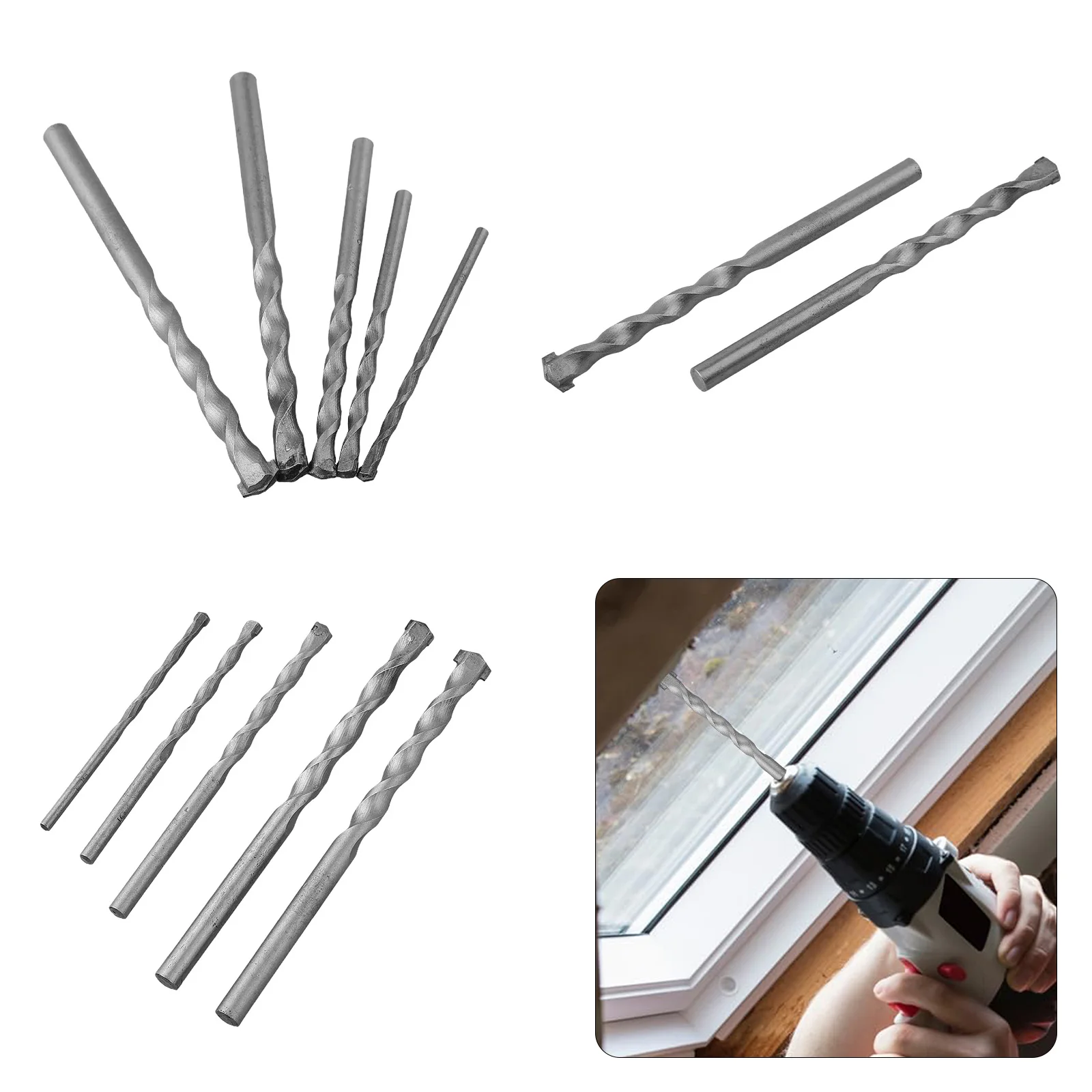 1pc 4/5/6/8/10mm Drill Bits Alloy Carbon Steel Drill Bits For Concrete Wall Drilling Tool Cement Impact-Alloy Drill Set