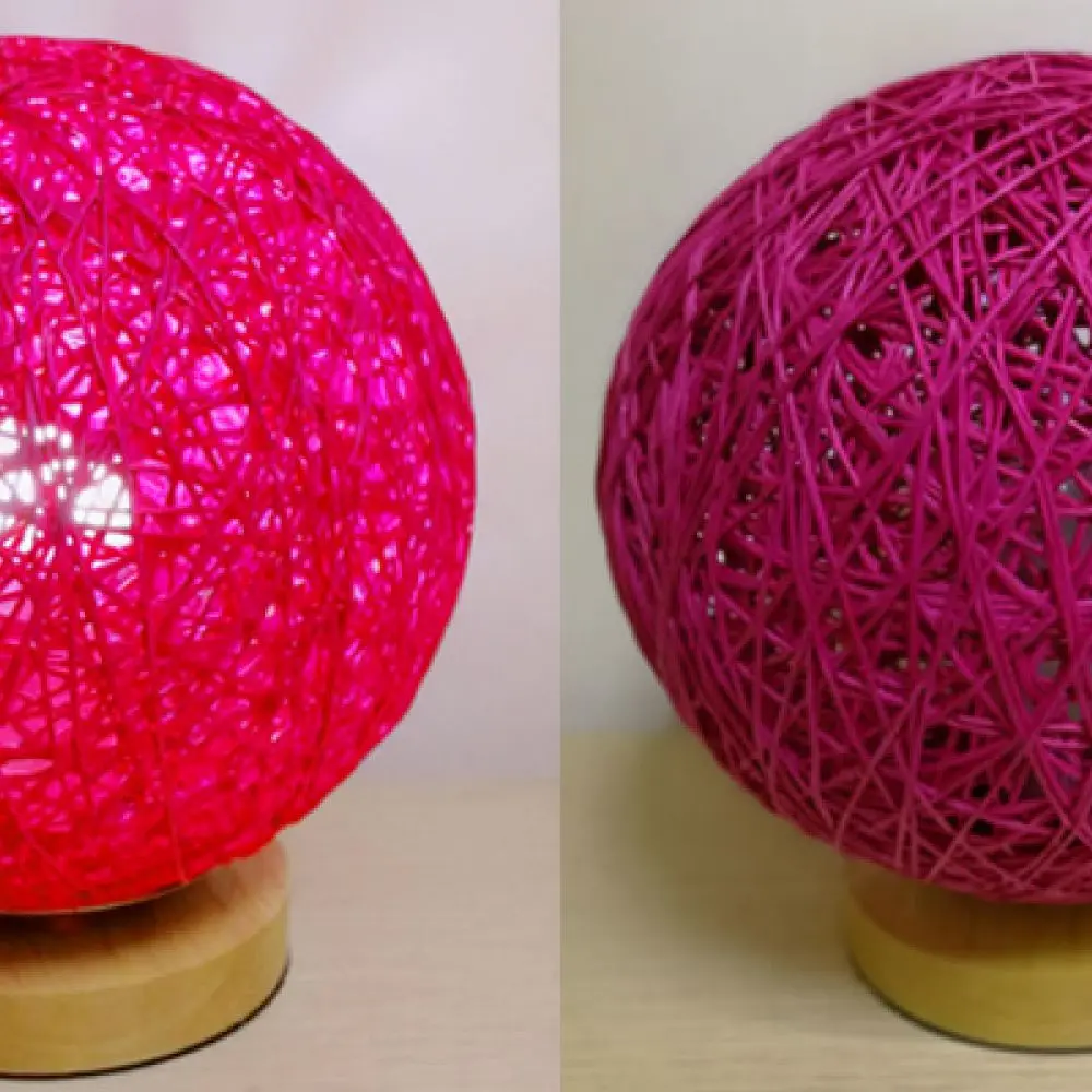 Handmade Rattan Woven Desk Lamp Natural Wood Base Creative Bedroom Bedside Nightlight Warm Atmosphere Home Decoration