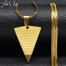 Abracadabra Cabalistic Abraxas Pendant Necklace Men Women Stainless Steel Magic Occult Esoteric Amulet Jewelry Gifts NXHXD608S05