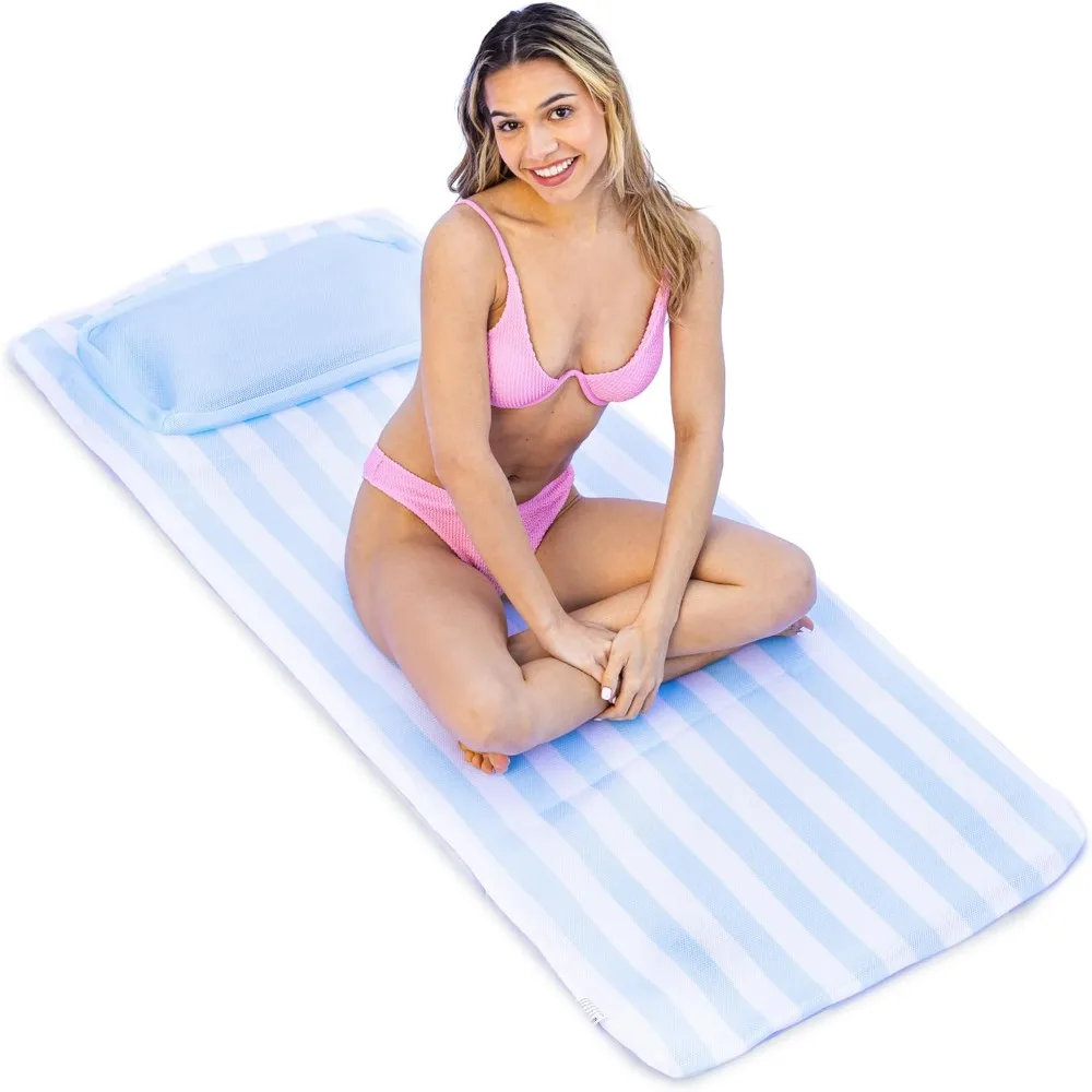 Piscina de espuma azul para adultos, Sun Bed Float, nenhuma inflação necessária