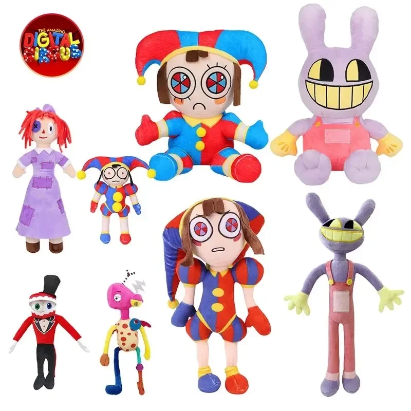 2024 New The Amazing Digital Circus Pomni Jax Plush Toy Anime Cute Theater Rabbit Doll StuffedCartoon Clown Christmas Kids Gifts