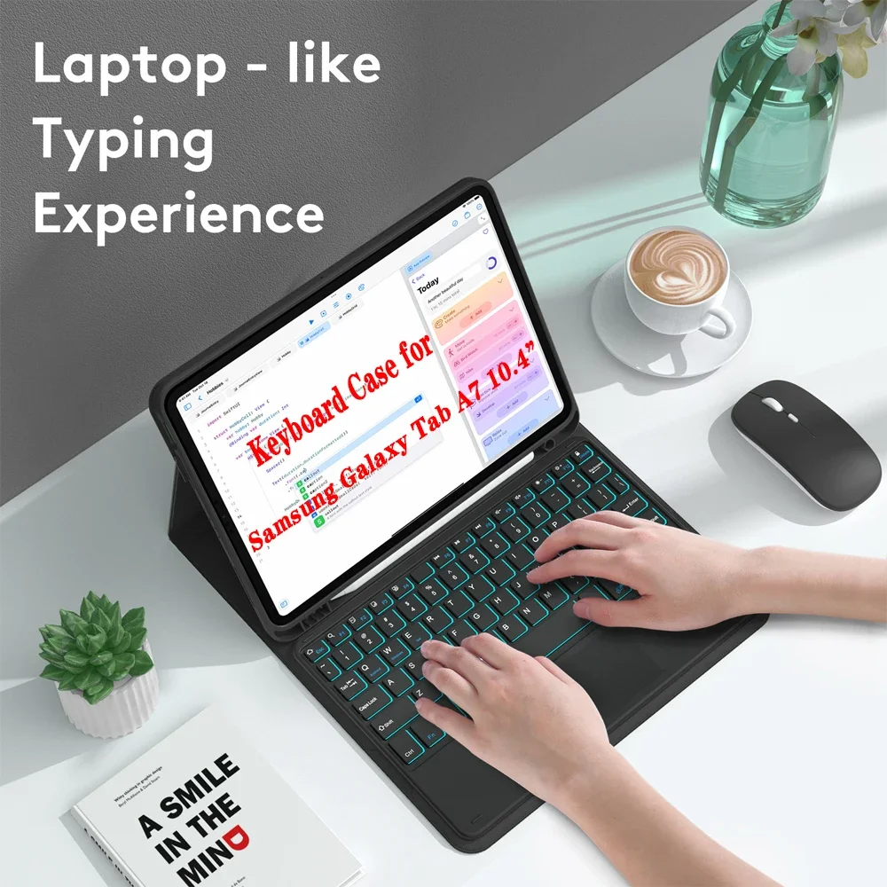 

Keyboard Case for Samsung Galaxy Tab A7 10.4 lnch (SM-T500/T503/T505/T507/T509),Detachable Bluetooth Keyboard with Pencil Holder