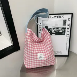 Borsa a tracolla da donna in tela coreana borsa da Shopper per studentessa 2024 borse a mano da donna di grandi dimensioni borsa da donna per ragazza