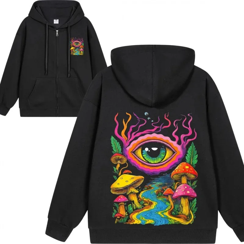 الرجال الرمز البريدي هوديي الملونة مجردة الفن الجرافيك الطباعة بلوزات معطف الشباب امرأة الملابس الخريف الشتاء الصوف الشارع الشهير