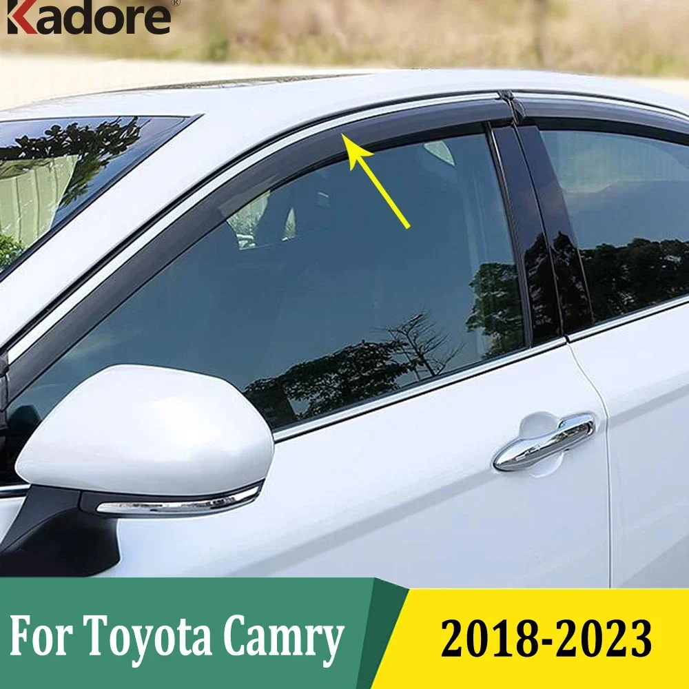 

For Toyota Camry 2018-2023 Window Visor Sun Rain Wind Deflector Awning Shield Vent Guard Shade Cover Trim Car Accessories