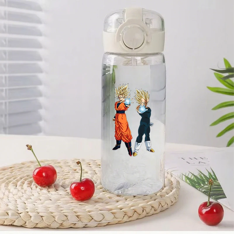 

400ml Dragon Ball Transparent Water Cup Durable and Drop resistant Water Cup Anime Pattern Water Cup Children's Birthday Gift