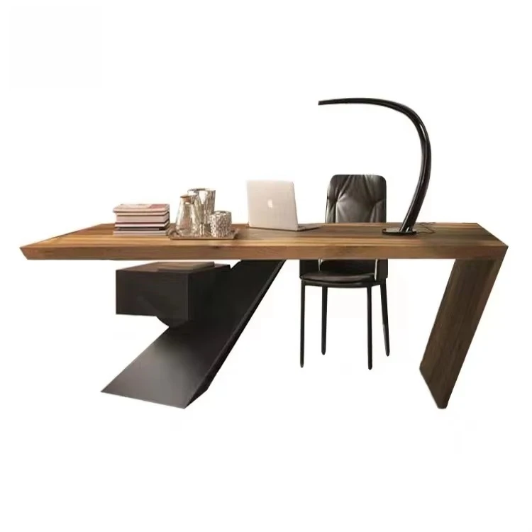 yh-Factory Custom Luxury Wood Brown Desk for Study Room-