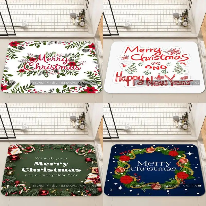 メリークリスマスパターンマットリビングルームの装飾ホームソファ滑り止めカーペット研究寝室畳子供用ソフトフロアマット