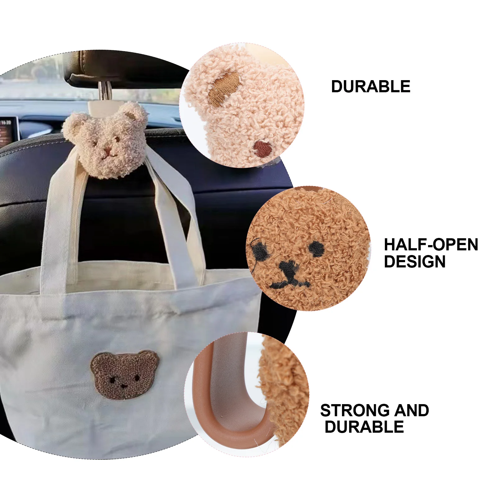 2 Pcs Car Seat Back Hook Holder Multi-functional Hooks for Organizer Wallet Umbrella Cartoon Pp Backseat