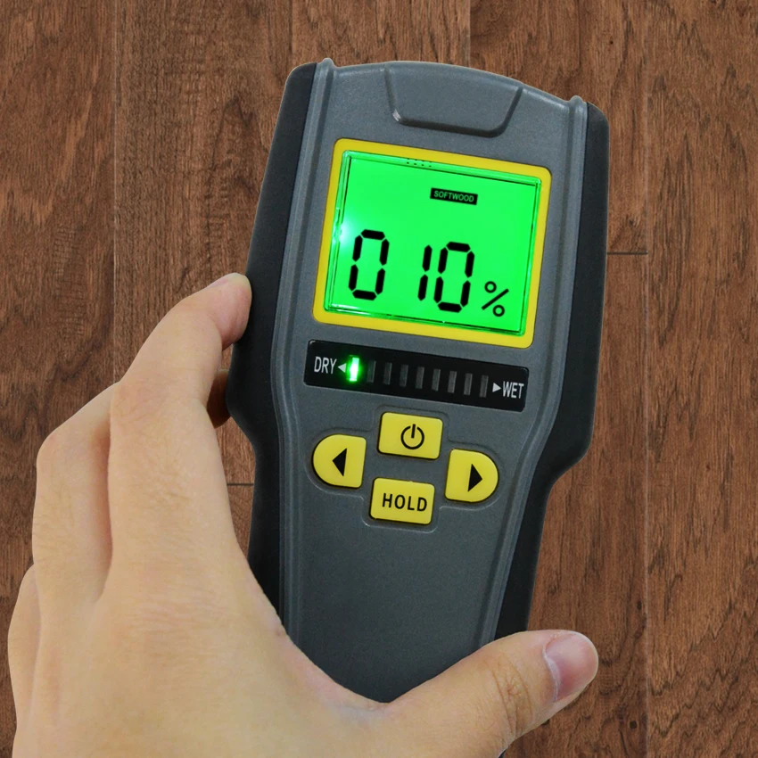 Humidity Detector Wood Moisture Tester Digital Wall Moisture Meter Wood Wood Moisture Meter Non-invasive Large LCD Display