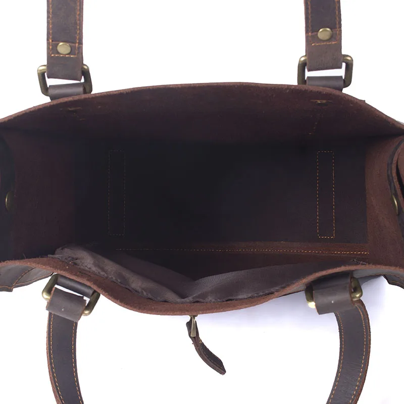 S.WORKER Vintage Echtleder Herren-Handtasche Rindsleder Aktentasche Schultertasche Handgefertigte Tragetasche 2020 NEU Crazy-Horse-Leder – Detail 20