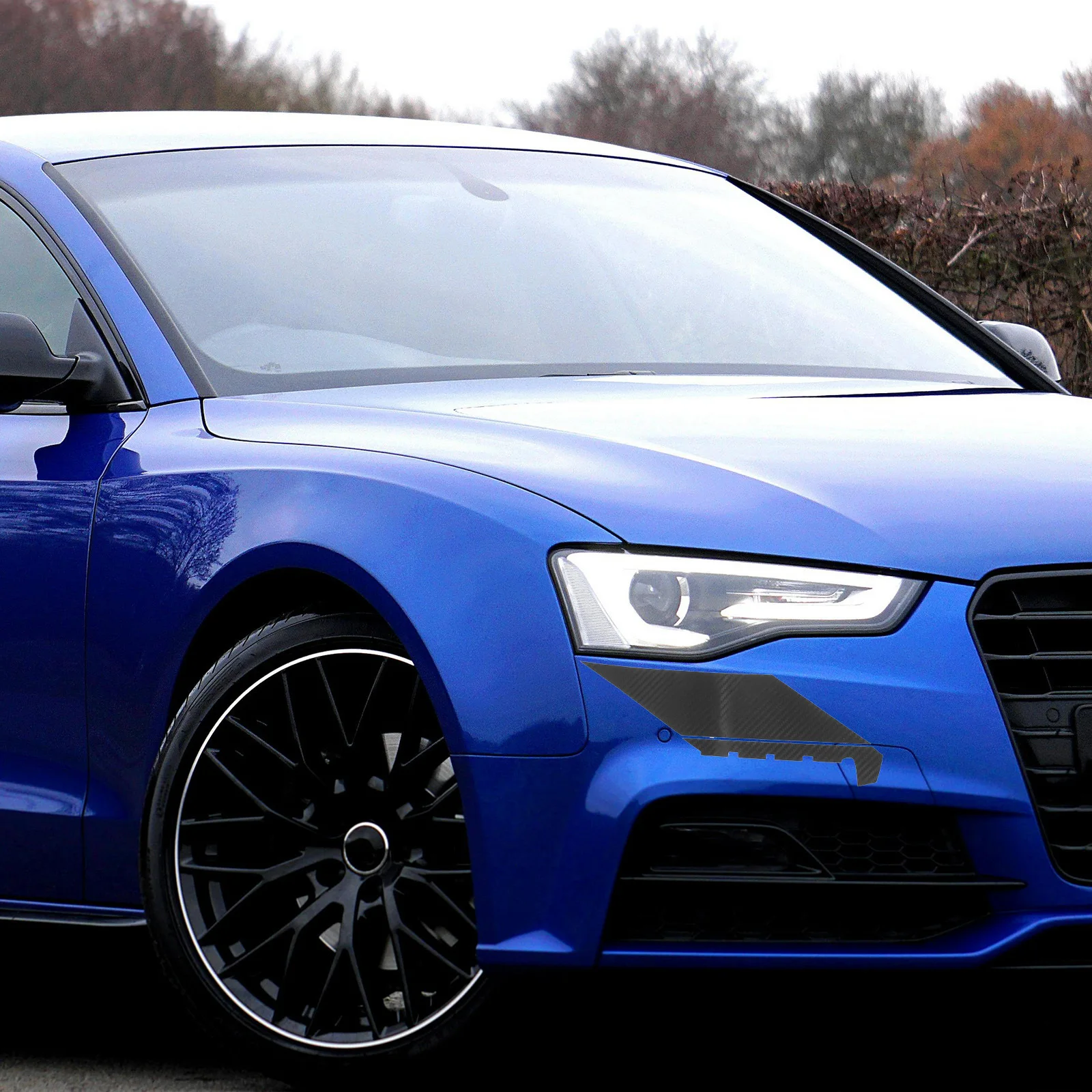 

4Pcs Automotive Stickers Car Hood Decal Carbon Fiber Design Body Decoration Vehicle Exterior Accessories Cool Racing Style