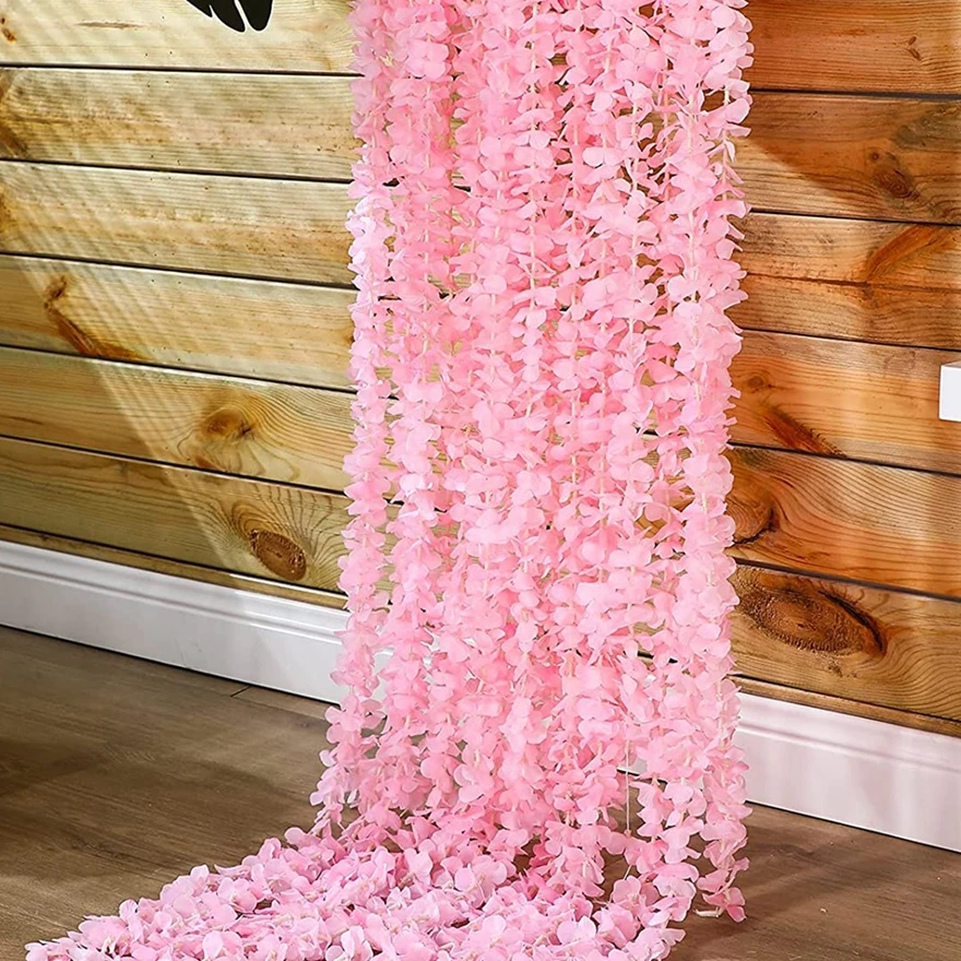 

100cm Silk Artificial Sakura Vine Wedding Garden Arch Rattan Garland Courtyard Valentine's Day Romantic Home Decor Diy Gift Box