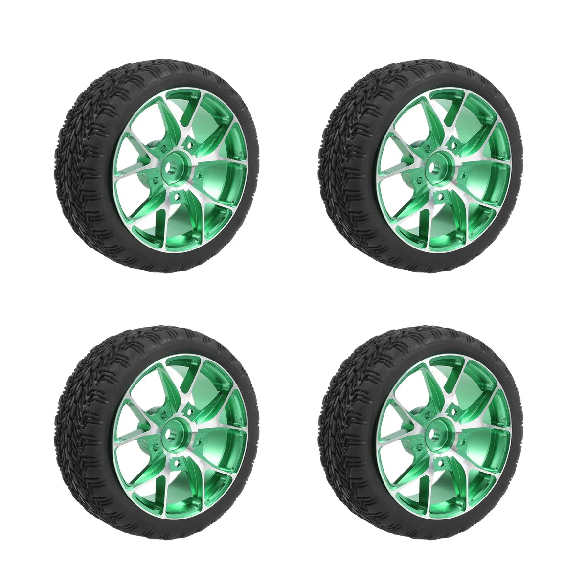 4Pcs Metal Wheel Rims Rubber Tire for 1/10 RC On-Road Drift Touring Car Sakura Traxxas HSP Tamiya HPI Kyosho RedCat,5