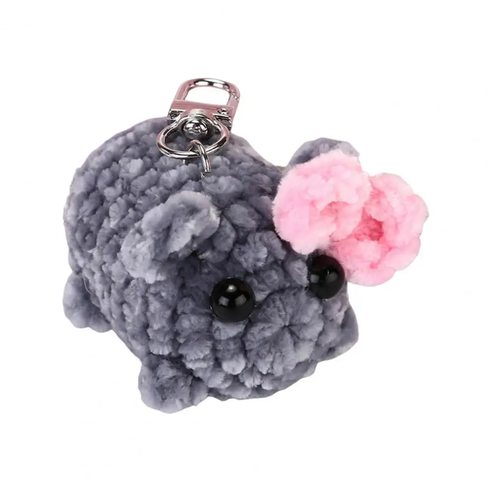 Porte-clés en peluche de hamster doux fait à la main avec nœud, crochet, pendentif beurre, jouet mème Kawaii, cadeau pour Gérof Emotional