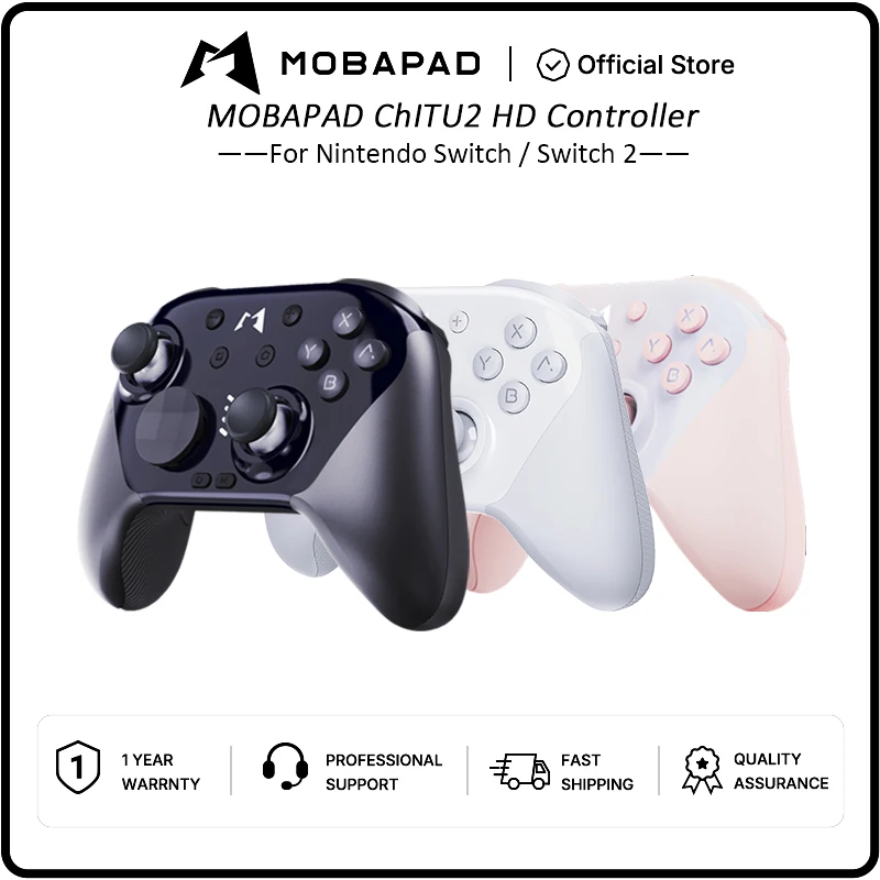 Mobapad CHITU 2 Bluetooth-Controller mit TMR-Joysticks für Nintendo Switch 1/2 PC Android iOS mit HD Rumble, NFC, Turbo Gamepad
