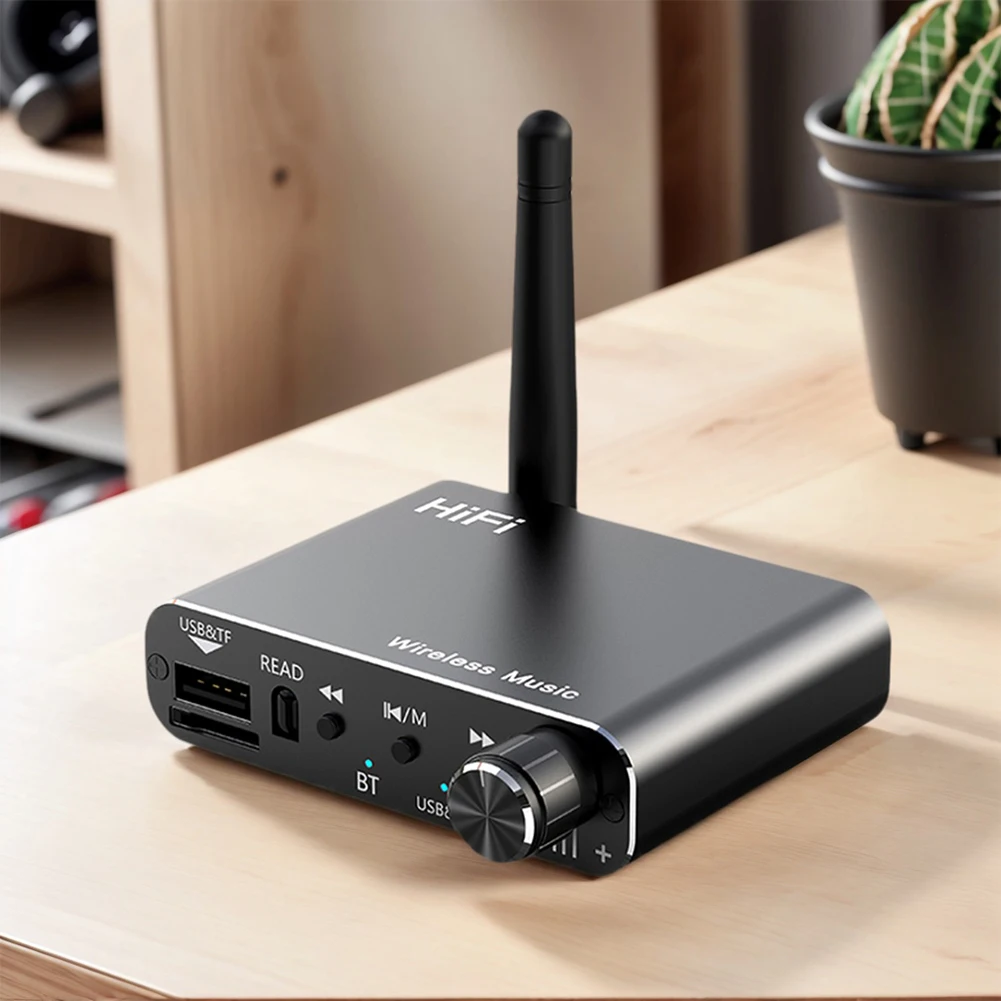 

Bluetooth 5,4 Беспроводной стерео музыкальный адаптер 3,5 мм AUX-адаптер Поддержка воспроизведения U-дисков Поддержка TF-карты U-диска для автомобиля/домашней стереосистемы