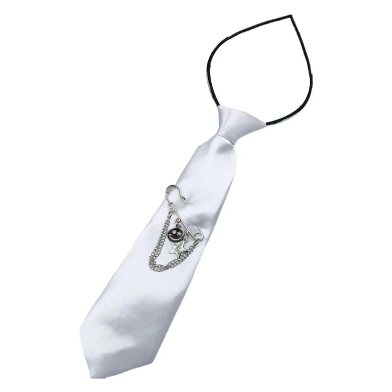 5ASD Regolabile pre cravatta in metallo vintage Sorriso con perno studentessa uniforme cravatta