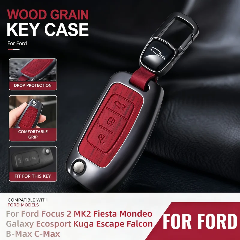 For Ford B-Max C-Max Eco Sport Galaxy Fiesta Focus 2 Ecosport Kuga Escape Falcon Car Remote Key Cover Case Shell Fob Holder