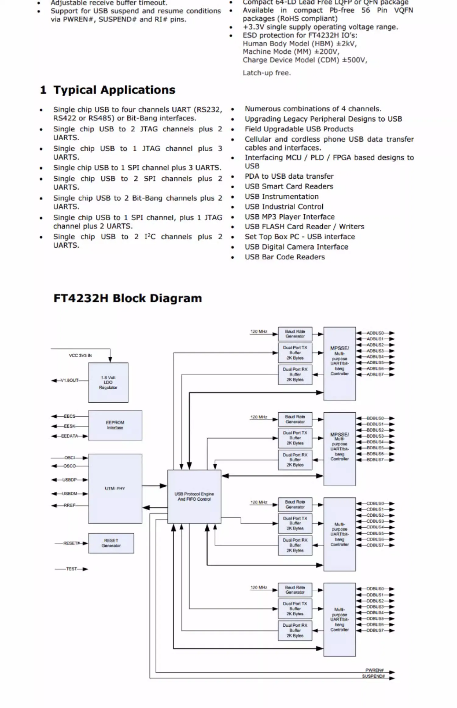 FT4232 Vierkanal-USB-Typ-C-zu-Seriell-Port UART/SPI/I2C/JTAG/RS232/RS485/RS422 Modul – Detail 5