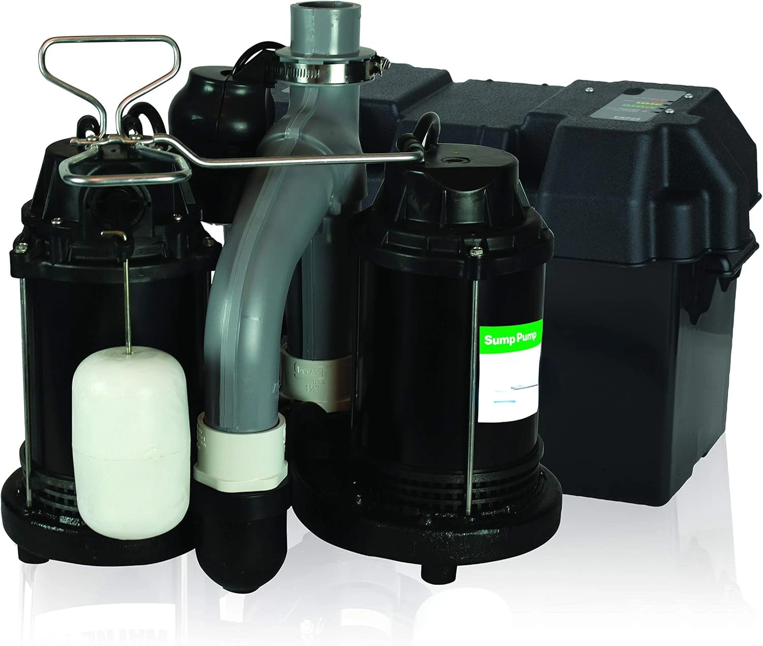 

- 1/2 HP Basement [Sump] [Pump] System with Integrated Vertical Float Switch and 12 Volt [Battery] Back Up Capability, [Ba