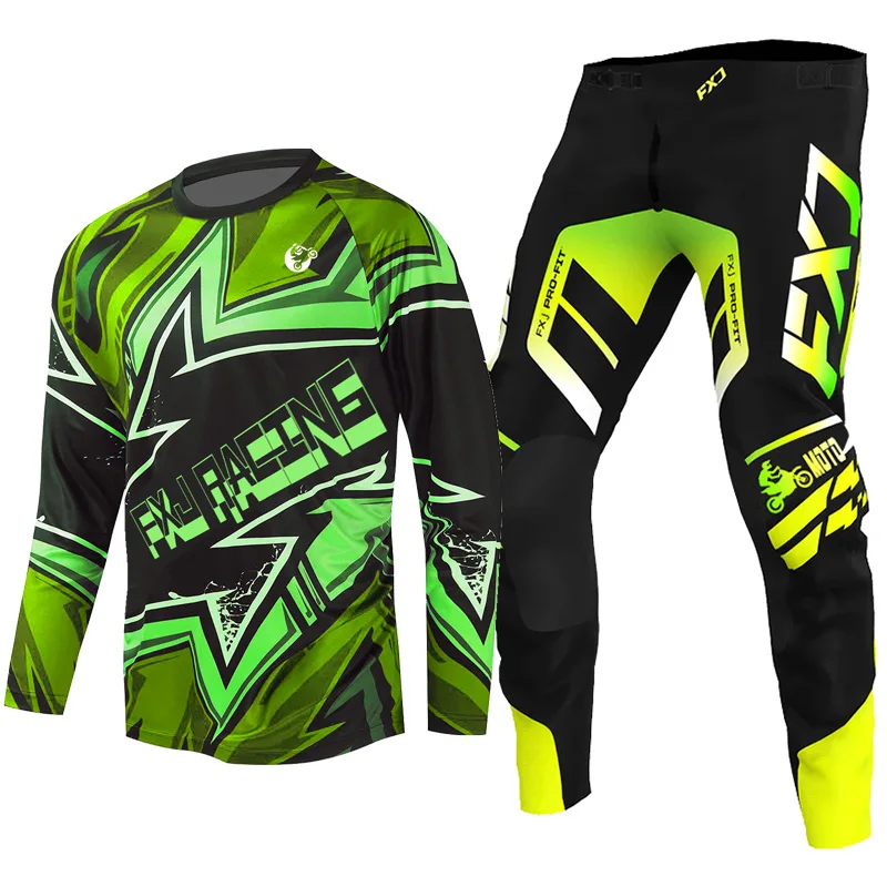 2026 new motocross jersey pant Child green boy man Customization  name number Off-road motorcycle gear set kid Enduro cross