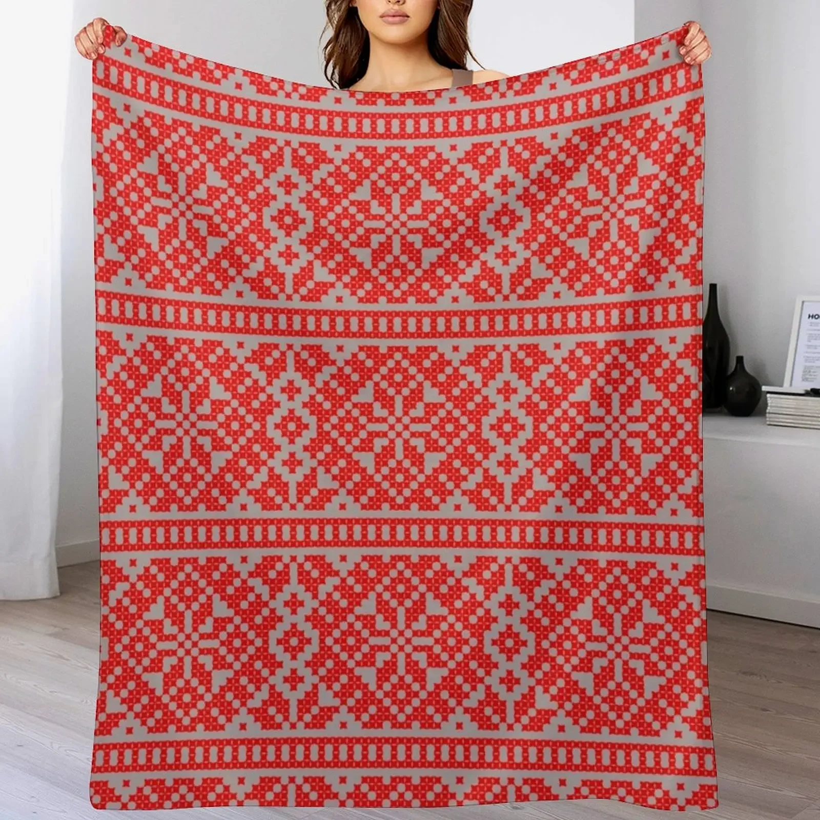 

Ukrainian Embroidery Vyshyvanka Throw Blanket Decorative Sofas Soft Plush Plaid sofa bed Hairy Blankets