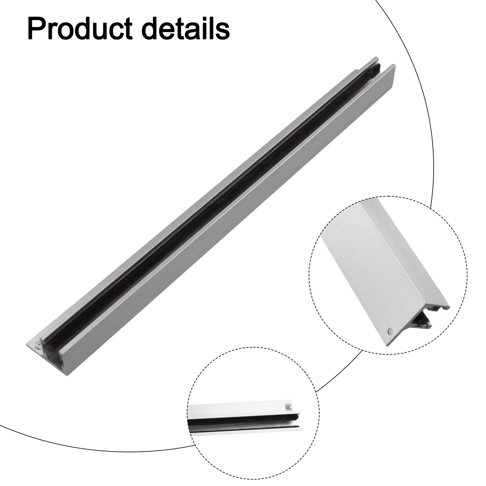 Zinc Alloy Construction Noise Reduction System Plush Lining Design Easy Installation Process For 0-14 Mm Glass Thickness L 40cm