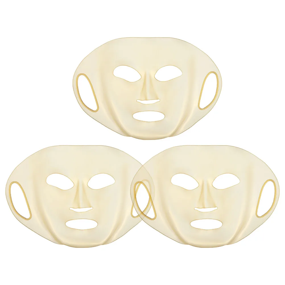 

3pcs Silicone Mask Cover Silicone Facial Mask Covers Reusable Beauty Care Moisture Sealing Foldable Skin Accessories Female