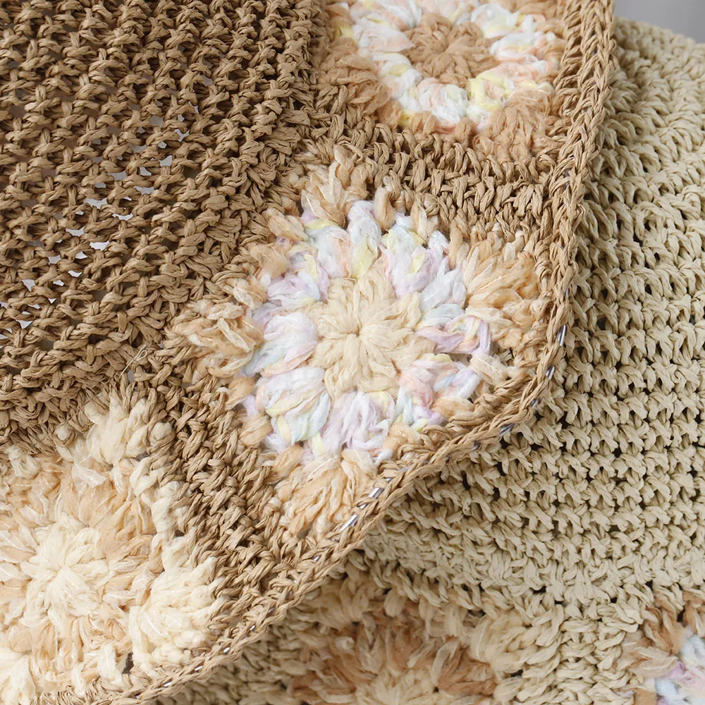 NEUE Frauen Sonnenhut SPITZE BLUME Breite Große Krempe Strand Hüte Frauen Sommer Stroh Hut Faltbare Chapeau Femme Strand UV Schutz Kappe – Detail 2