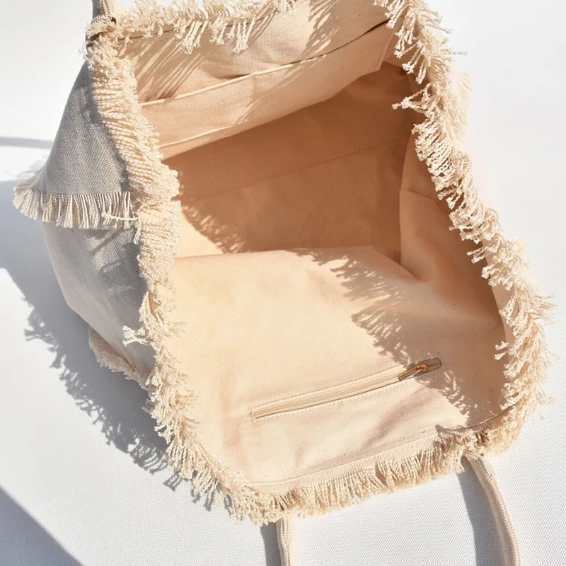 

Женская сумка 2026: нишевый дизайн, вместительная сумка-тоут, простая женская сумка через плечо для повседневного использования, пляжная сумка с кисточками