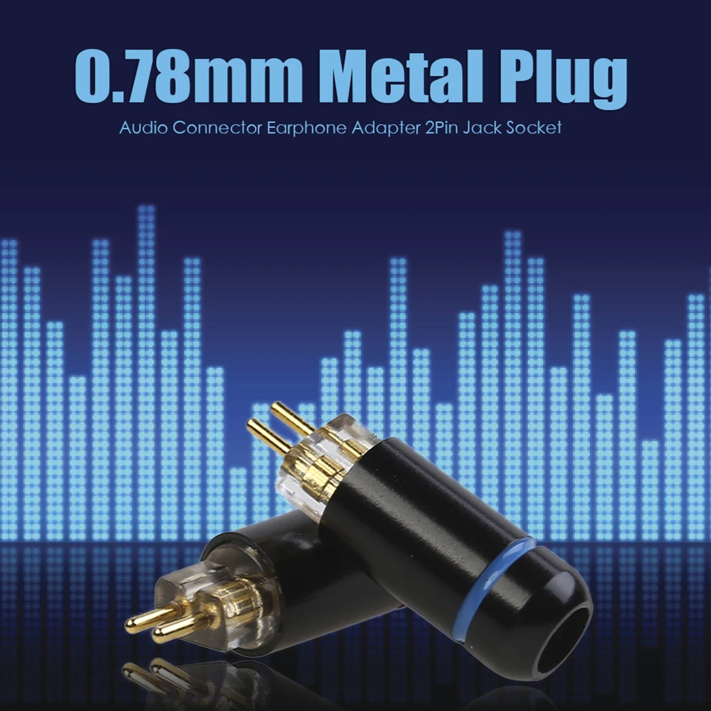 

2PCS Earphone Audio Cable Plug 0.78MM Metal Audio Adapter 2 Pin Headset Adapter Professional Headphone Audio Connector Compatibl