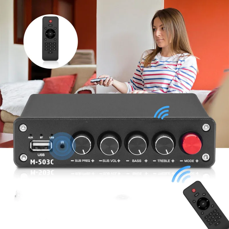 

Bluetooth 5.0 Mini power amplifier U-disk high-power 2.1 digital home power amplifier