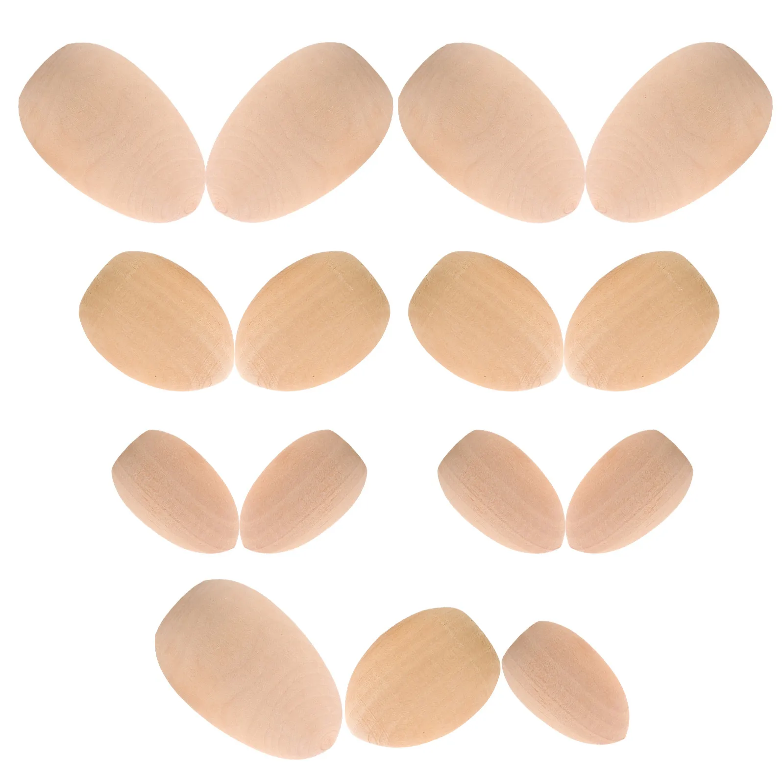 15Pcs Wooden Easter Eggs Blank Unfinished Craft Eggs for Painting DIY Easter Basket Fillers Party Decorations Fake Props