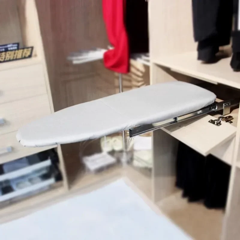 

Wardrobe Hardware Accessories Ironing Board Cabinet Push-pull Collapsible Cloth Cover Ironing Rack Table