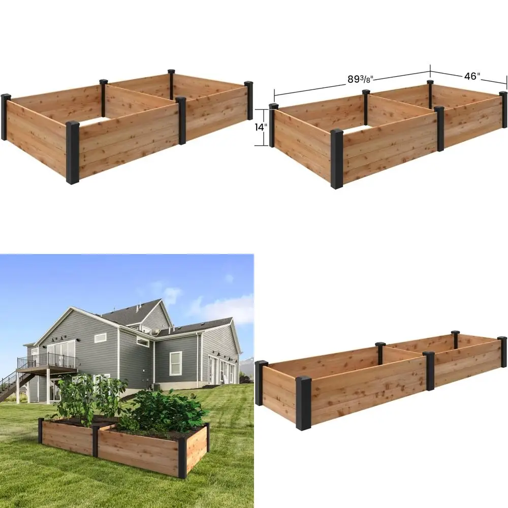 

Основы на открытом воздухе Montpel 4 x 8 футов, приподнятая садовая кровать из натурального кедра