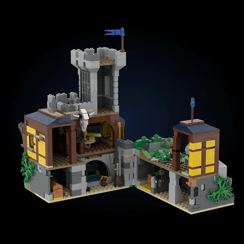 944 elementy MOC Black Falcon's Tower Keep 1 Alternatywny Model Klocki Konstrukcyjne Architektura Składanie Kreatywny Pomysł na Prezent Świąteczny Zabawka Urodzinowa