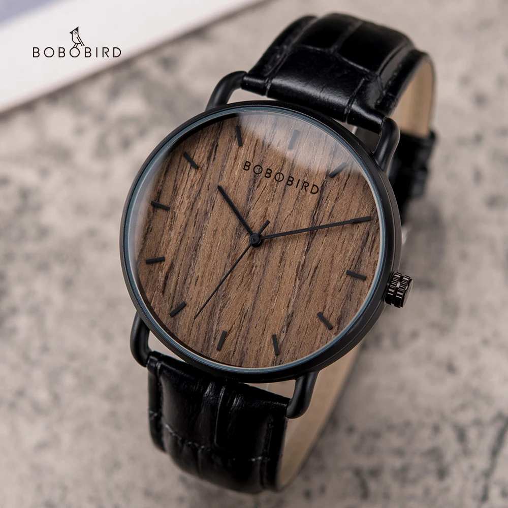 BOBO BIRD – montre-bracelet à Quartz pour homme, marque de luxe, en bois et acier inoxydable, Simple, OEM