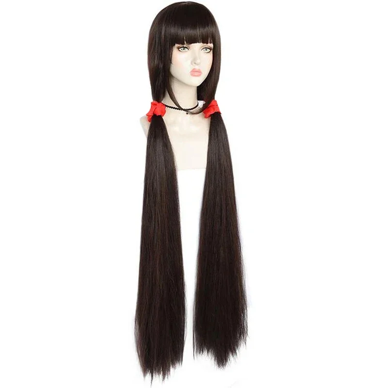 80cm-100cm Harukawa Maki Game Danganronpa V3 Costume Black Long Straight Play Cosplay Wigs Halloween Costumes Hair Wig