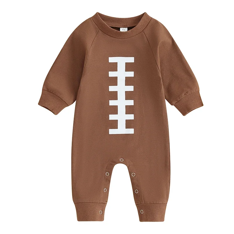 Loose Toddler Baby Sweatshirt Rompers Rugby Element Print Long Sleeve Jumpsuit Pants for Newborn Infant Autumn Cute Clothes