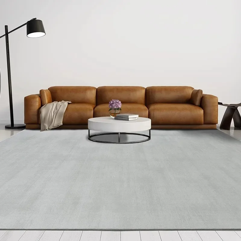 Glue-free handmade New Zealand wool woven carpet living room solid color premium light luxury thickened bedroom