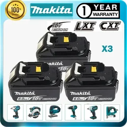 Makita 18V Battery 6/5/3Ah Rechargeable Power Tools Battery with LED Li-ion Replacement LXT BL1860B BL1860 BL1850 3A Charger