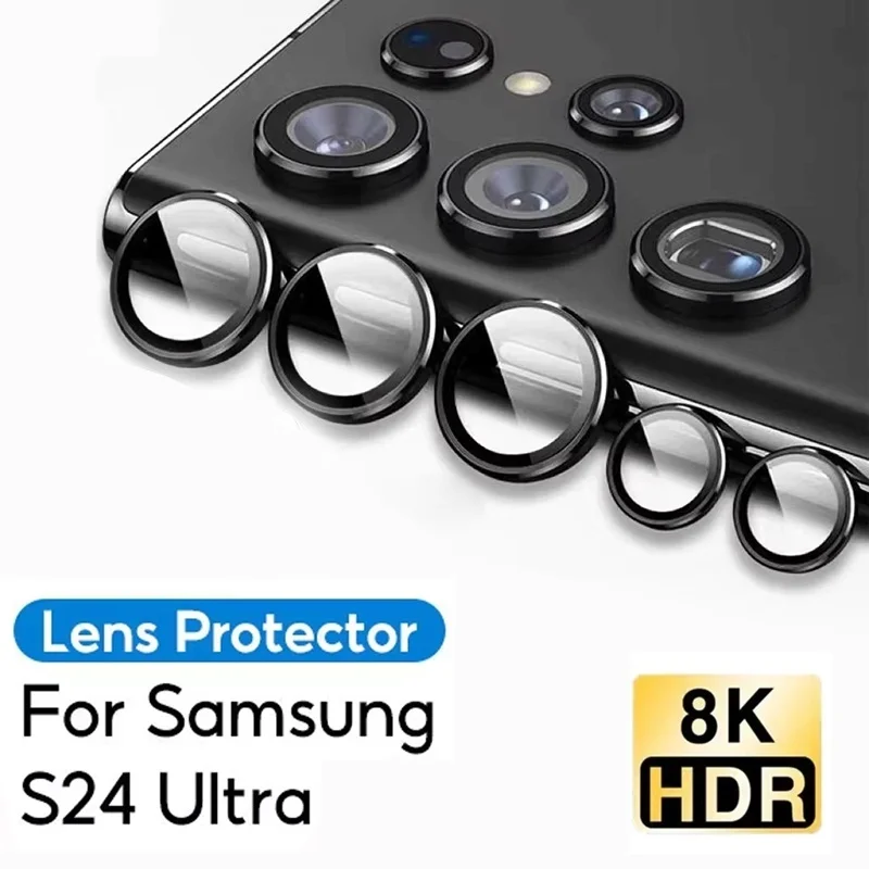 

Metal Ring Camera Protector For Samsung S24 S23 Plus FE Back Lens Case Tempered Glass For Samsung Galaxy S24 S23 Ultra Lens Film