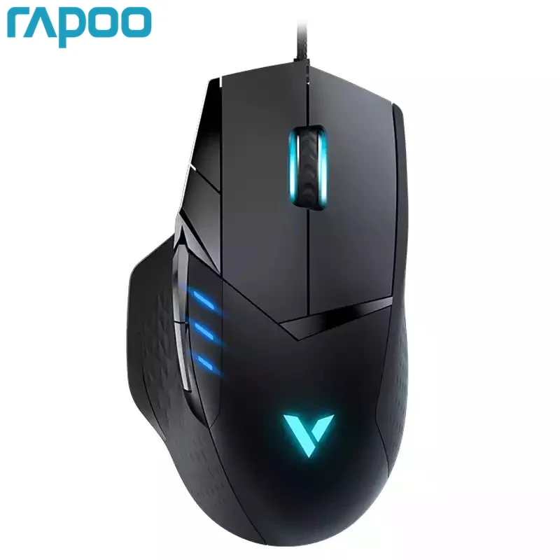 Rapoo VT300 6200DPI IR Optical USB Wired Gaming Mouse 10 Programmable Buttons RGB Light Game Mice COD for Computer Laptop