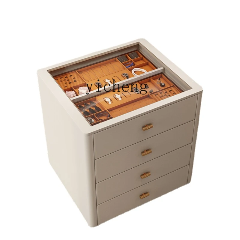 ZC Cloakroom Mid-Island Table Modern High-End Mid-Island Cabinet Multi-Functional Jewelry Storage Display Cabinet