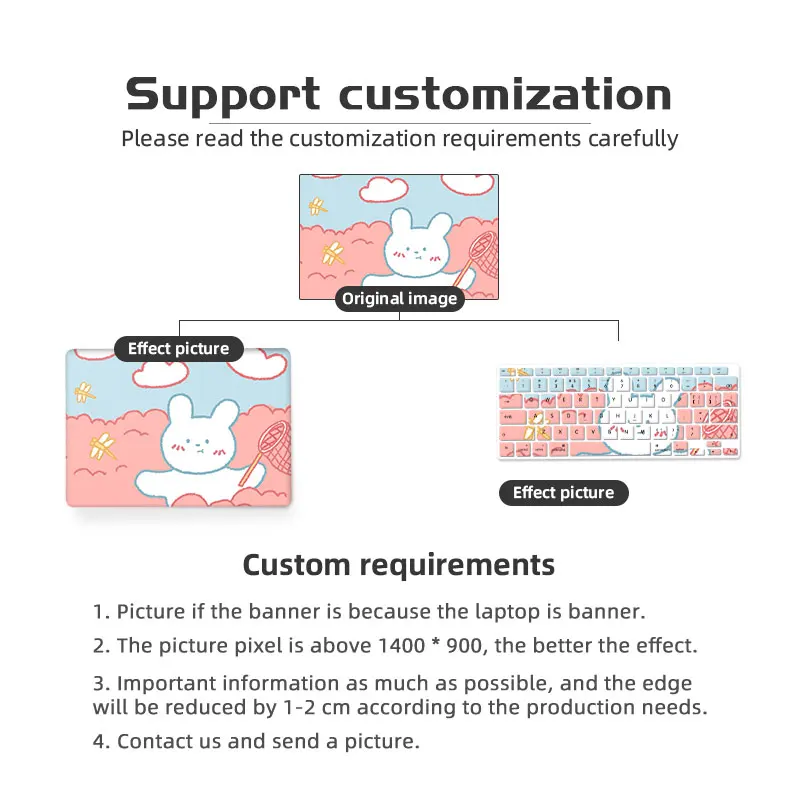 DIY Cartoon Laptop Case Sleeve Keyboard Cover Air 13 A2337 A2179 A2338 M1 Pro13 15 A2442 Hard Shell do Macbook Pro16 A2141 Case